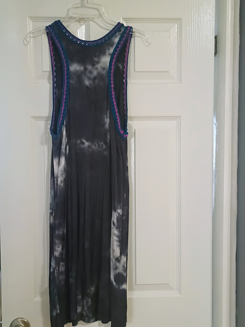 NATURAL LIFE Navy and Gray Tie-Dye Sleeveless Midi Dress - Picture 3 of 4